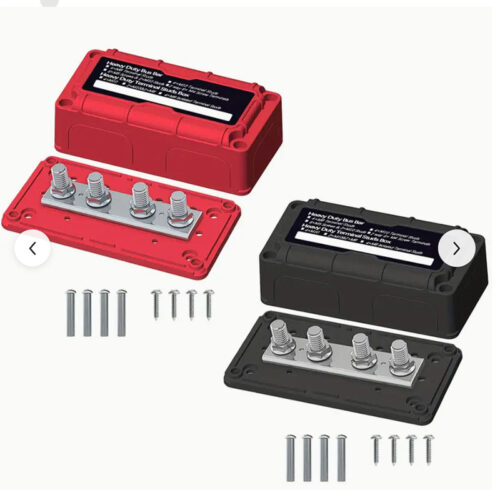 Σετ Busbars 400A Μαύρο και Κόκκινο Text Busbar 400A για διανομή ρεύματος σε συστήματα μπαταριών και φωτοβολταϊκά